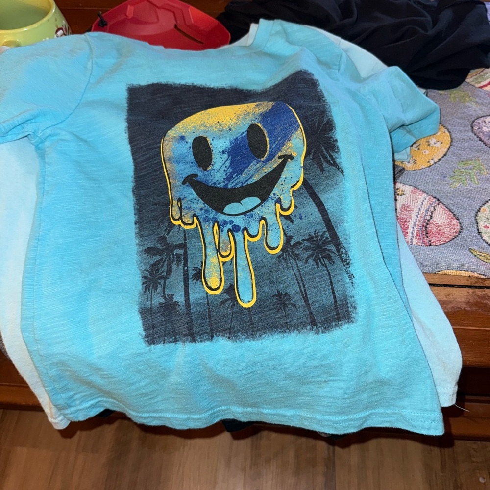 Blue Smiley Face Kids T-Shirt